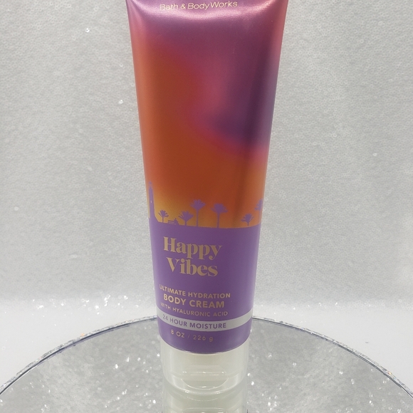 Bath and Body Works Happy Vibes Body Cream 8oz Shea & Hyaluronic Acid - Picture 1 of 5